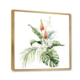 thumbnail image 3 of Tropical Bouquet With Plumeria Lupine Palm Leaves 16 in x 16 in Framed Painting Canvas Art Print, by Designart, 3 of 5