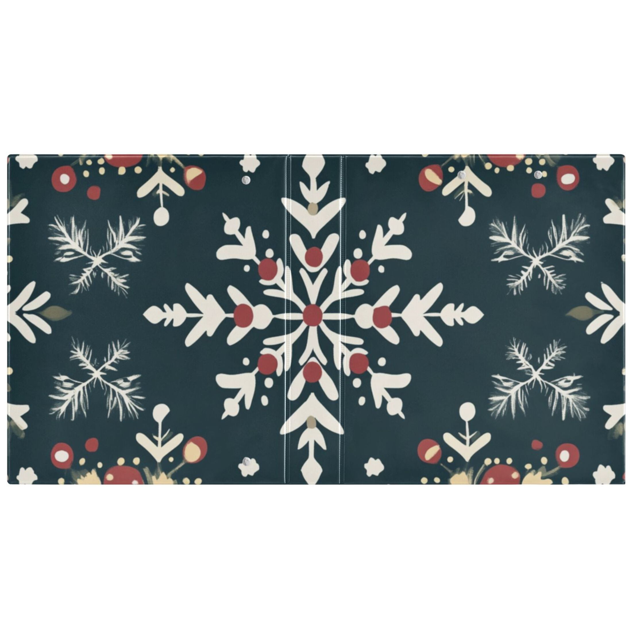 Christmas Snowflakes 3 Ring Binders 1.5 inch Hardcover File Folders with Interior Pockets A4 Size Organizer for School Office Hospital Set of 2
