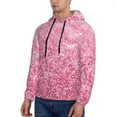 thumbnail image 3 of Kdxio Pink Glitter Print Mens Casual Hooded Collar Drawstring Hoodies Pullover Sweatshirts Casual Long Sleeve Shirts-X-Large, 3 of 7