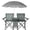 Gray, variant on IVV 2-Seat Folding Chair with Removable Sun Umbrella, Portable Double Camping Chair with Side Cup Holder, Center Storage Pocket, for Beach, Fishing, Outdoor Events – Blue