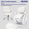 thumbnail image 4 of Nouhaus Posture Ergonomic PU Leather Office Chair. Click5 Lumbar Support with FlipAdjust Armrests. Modern Executive Chair and Computer Desk Chair, 4 of 10