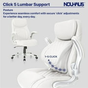 NOUHAUS Posture Ergonomic PU Leather Office Chair, Lumbar Support Executive Desk Chair with FlipAdjust Armrests