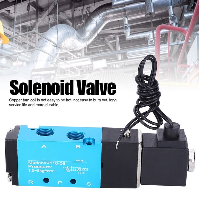 Válvula solenoide 4V110-06 PT1/8 Válvula solenoide 2 posiciones Aleación de aluminio de 5 vías Alta sensibilidad con bobina de cobre ANGGREK Otros