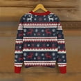 thumbnail image 4 of Zedker Christmas Sweaters for Women Button Down Cardigan Knit Sweater Funny Xmas Outwear,Plus Size Navy L, 4 of 4