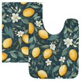 thumbnail image 7 of Yayeee Bath Rugs for Bathroom Floor Set of 2 Non Slip Fluffy Soft Absorbent Mat, Blue Floral Lemons, 7 of 7