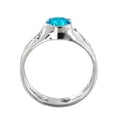 thumbnail image 7 of 14K White Gold 1 CT Blue Topaz Ring Unique Solitaire Designer, 7 of 7