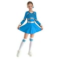thumbnail image 2 of Miutii Kids Glittery Letter Printed V Neck Dress High School Girls Cheerleading Dance Dresses Sky Blue 10, 2 of 9