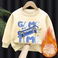 thumbnail image 2 of CONFREE Toddler Baby Boy Sweatshirt Long Sleeve Boys Pullover Sweatshirt Cartoon Letter Warm Fall Winter Clothes Shirts, 2 of 3