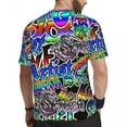 thumbnail image 3 of T Shirt For Men Colorful Word Graffiti Letter Art Print Harajuku Gym T-Shirts Short Sleeve Quick Dry, 3 of 7