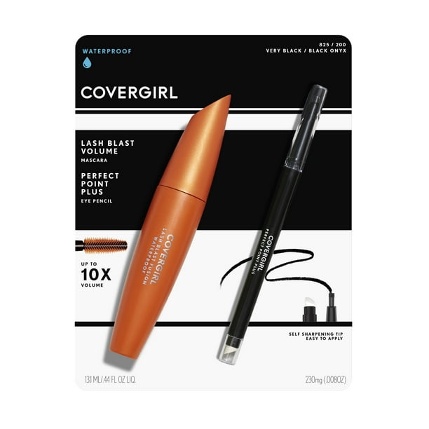 Covergirl Lashblast Volume Waterproof Mascara Very Black 5 0 44 Fl Oz Perfect Point Plus Eyeliner Black Onyx 0 0 008 Oz Walmart Com Walmart Com