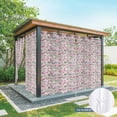 thumbnail image 6 of Outdoor Curtains for Patio Waterproof, Vintage Pink Flower Outdoor Privacy Panels Grommet, Spring Floral Leaves Pastoral Birds Plants Blackout Outside Curtains for Porch/Cabana 54"x95", 1 Panel, 6 of 8