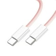 thumbnail image 2 of Chenyang 1.0M USB-C Type C Male to Male PD 27W 65W Power 480Mbps Data Cable Pink Sleeve for Phone & Tablet & Laptop, 2 of 9