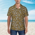 thumbnail image 2 of Fotbe Leopard Hawaiian Shirt for Men Unisex Summer Beach Casual Short Sleeve Cotton Linen Button Down Shirts-X-Large, 2 of 5