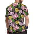 thumbnail image 2 of Wukai Colorful Roses Print Men's Short-Sleeved Mesh T-Shirt,Quick-Dry Short Sleeve Workout T-Shirt-5X-Large, 2 of 8