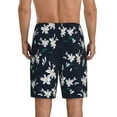 thumbnail image 3 of Kdxio Lilies Flowers Print Mens Sleep Shorts Bottoms Soft Comfy Pajama Wear Pants with Drawstring Pockets, 3 of 7