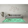 thumbnail image 3 of Ahgly Company Indoor Square Abstract Turquoise Blue Contemporary Area Rugs, 4' Square, 3 of 4