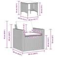 thumbnail image 4 of vidaXL 4 Piece Garden Sofa Set with Cushions Grey Poly Rattan, 4 of 5