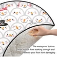 thumbnail image 3 of Coolnut Christmas Snowman Heads Cute Christmas Tree Mats Waterproof Tree Skirt, Xmas Tree Stand Tray Mat Floor Protector Pad for Holiday Party Decoration, 28.3", 3 of 5