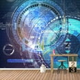 thumbnail image 3 of Idea4wall 6pcs Secitific Mechanical Peel and Stick Wallpaper Removable Wall Murals Large Wall Stickers for Home Decoration, 100"x24", 3 of 5