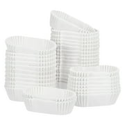 RENACLIPY Water Oil Resistant White Oval and Boat Shape Paper Baking Cups 1000Pack
