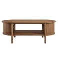 thumbnail image 5 of Coffee Sofa Side Table, Walnut, Wood, Oval, Living Kitchen Cafe Bistro Hospitality Restaurant, Modern Contemporary HB36881, 5 of 9