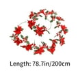 thumbnail image 3 of dajkiuy 6.56FT Christmas Garland with Red Poinsettias Berries, Artificial Berries Garland Poinsettia Christmas Decorations for Indoor Outdoor Fireplace Winter Holiday Xmas Home Decor, 3 of 6