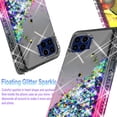 thumbnail image 3 of Motorola One 5G UW Case,  with [Tempered Glass Protector Included] Liquid Floating Glitter Quicksand Bling with Spot Diamond Cover -Black/Pink, 3 of 8