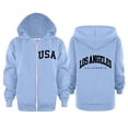 thumbnail image 2 of Vividxx Hoodies For Girls Long Sleeve Letter Print Hooded Sweatshirts Kids Soft Zip Up Hoodie With Pocket Trendy Fashion 9-10 Years, 2 of 7
