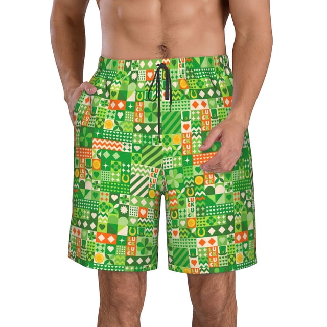 Fotbe St Patrick's Day6 Trajes de Baño Estampados para Hombre, Shorts de Verano de Secado Rápido, Ropa de Playa, Bañadores-3X-Large