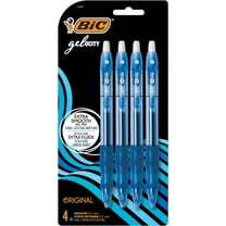 BIC Gel-ocity Original Blue Gel Pens, Medium Point (0.7mm), 4-Count Pack, Retractable Gel Pens With Comfortable Grip