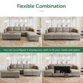 HONBAY Velvet U/L Shaped Sectional Convertible Sofa Bed with Storage