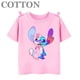 thumbnail image 4 of Camiseta de algodón de moda para niños y niñas con cuello redondo y manga corta de Disney Anime Stitch Angel, 4 of 5