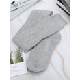 thumbnail image 4 of PULLIMORE Womens Over The Knee Thigh High Socks Cotton Knit Warm Long Boot Stocking (Gray), 4 of 8