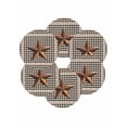 thumbnail image 7 of 13 Inch Round Placemats Set of 6, Texas Star Vintage Non Slip Heat Insulation PP Table Mats, Retro Country Brown Stars Checkered Washable Place Mats for Kitchen Dining Party Table Decor, 7 of 7