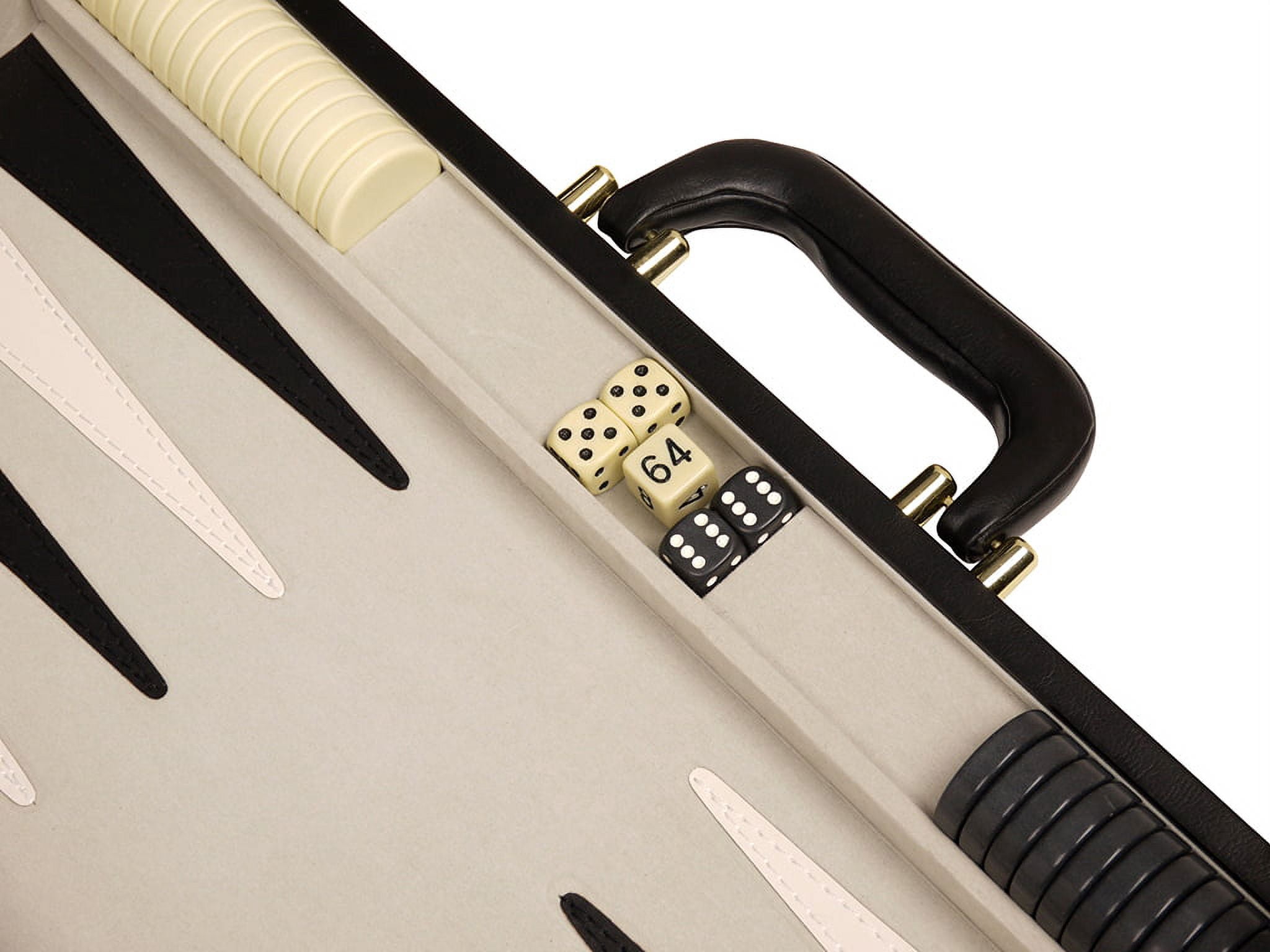 Middleton Games Unisex Deluxe Backgammon Board Games, Simulated Leather Black