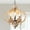 Weathered Wood, variant on Oaks Aura Cottage Chic Crown Rustic Wood Chandelier 6-Light Farmhouse Wooden Pendant