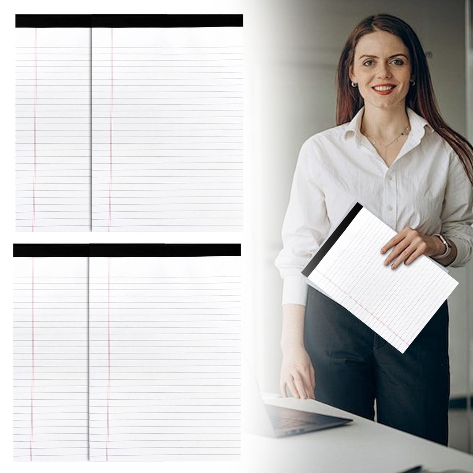 Wide Ruled Colored Notepads, 8.4X11.6 Inch Perforated Legal Pads for scholars Teachers Professionals, Thick Smooth Paper for Jotting Reminders, To-Do Lists, Detailed Notes, Versatile , 4 Notebooks