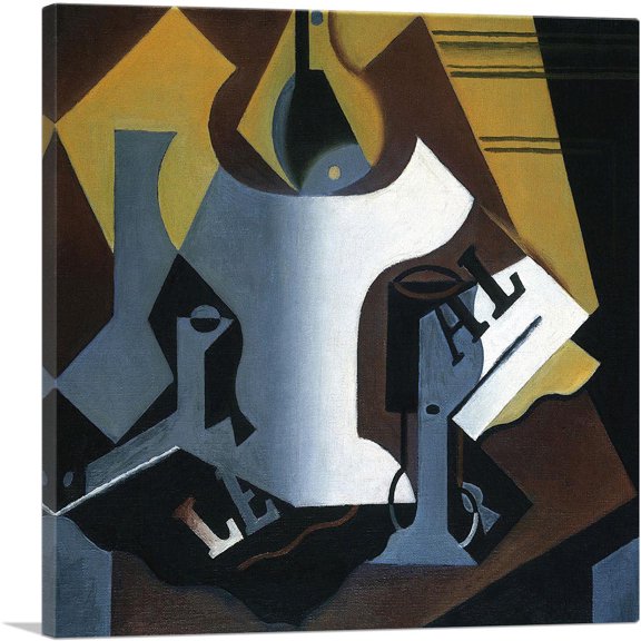 ARTCANVAS The Newspaper 1919 Canvas Art Print by Juan Gris - Size: 26" x 26" (1.50" Deep)