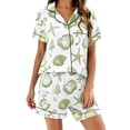 thumbnail image 2 of Endives Pajamas Set for Women Print Womens Nightwear 2 Piece Pajamas Set Short Sleeve Button Down Shirt and Short Soft Sleepwear Lounge Sets for Women, 2 of 4