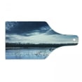 thumbnail image 1 of Winter Cutting Board, Landscape Scenery of Mountain Lake with a Frozen Bay Sunset, Decorative Tempered Glass Cutting and Serving Board, Wine Bottle Shape, Purple Grey Slate Blue, by Ambesonne, 1 of 1