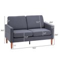 thumbnail image 5 of GZXS Fabric Sofa Couches, Mid Century Couch with Wooden Legs for Living Room, Apartment, Bedroom, Dark Gray, 5 of 10