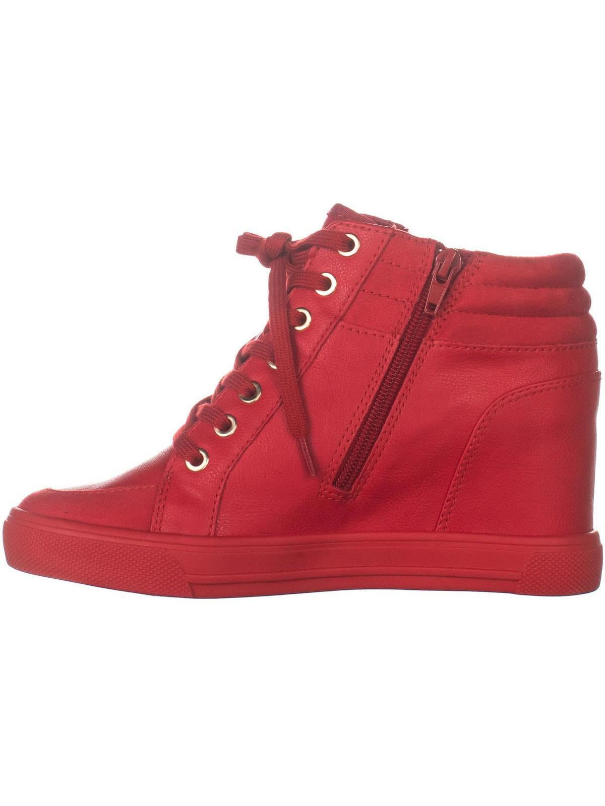 Red wedge deals sneakers womens