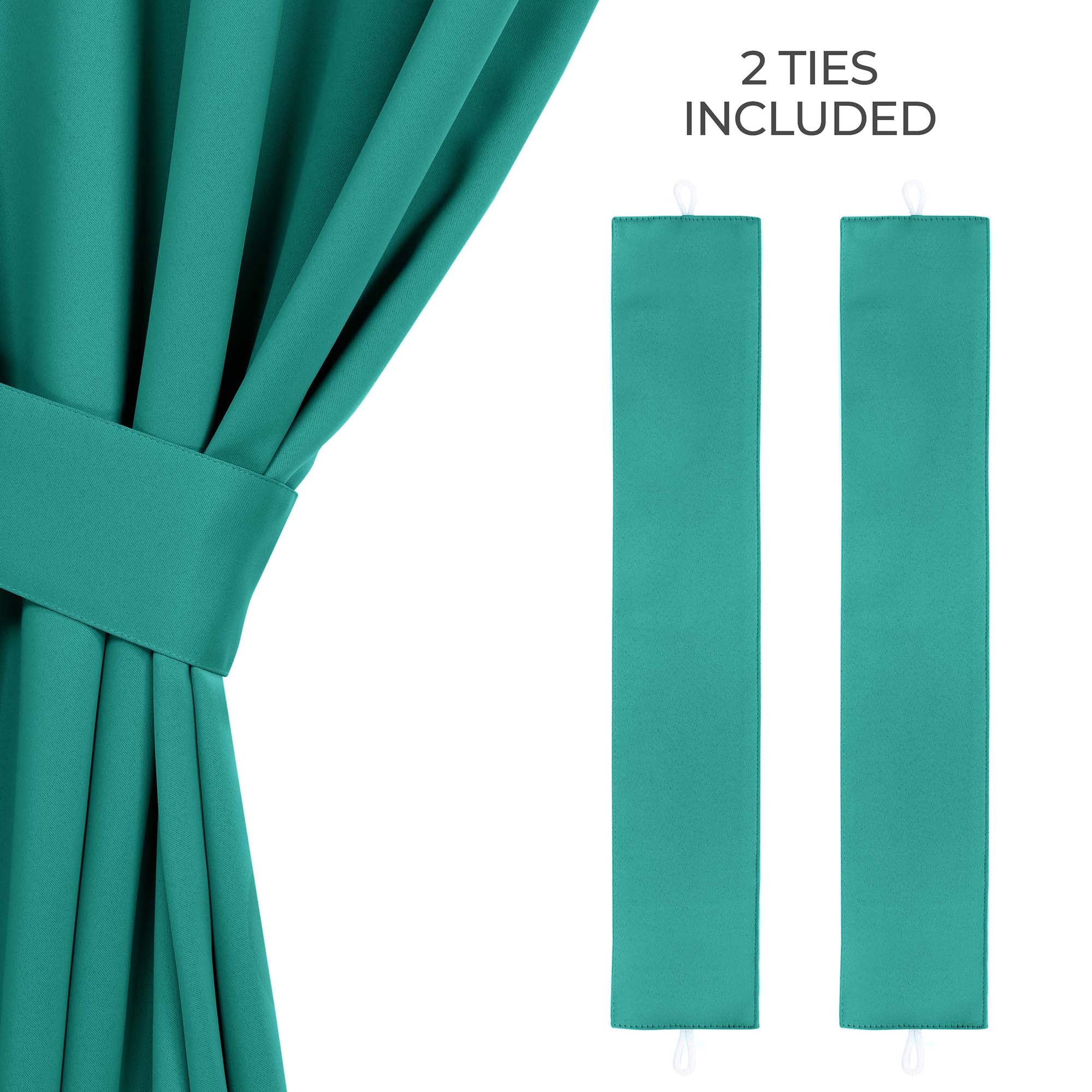 Superior Blackout Solid Light Filtering Grommet Curtain Panel Set, 46" x 96", Cerulean Blue