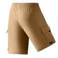 thumbnail image 4 of Athletic Cargo Shorts Mens Daily Casual Summer Twill Drawstring Classic Chino Stretch Short with Pockets Khaki S, 4 of 6
