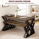 thumbnail image 5 of 4-person dining mesa bench set: small kitchen mesa con x metal frame, space-saving para apartment dining room, 5 of 7