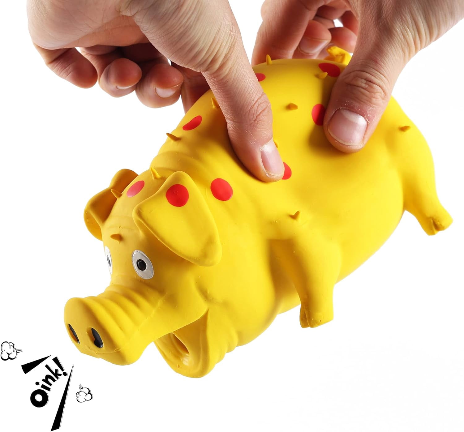 BTEPSGA Squeaky Pig Dog Toys, 2 Pack Grunting Pig Dog Toy That Oinks Grunts, Durable Rubber Pig Squeaker Dog Puppy Chew Toys, Latex Interactive Squeak Funny Cute Dog Toy