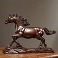 thumbnail image 1 of Ebony carved horse figurine, solid wood, symbolizing success and prosperity, suitable for living room and office decoration., 1 of 4