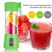 Veryke Portable Blender USB Rechargeable, Green Personal Blender USB Charger Fruit Mixing Machine for Kitchen, 380ml Mini Fruit Juice Extractor Electric Rechargeable Mixer Cup with USB Charger Cable
