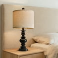 thumbnail image 5 of Oneach 20" Retro Black Table Lamps Set of 2 for Living Room Bedroom Nightstands Bedside Lamps Resin, 5 of 9