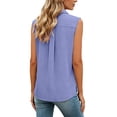 thumbnail image 6 of Womens Tank Tops JIANLAI Summer Eyelet Cotton Button Down Tank Tops Casual Ruffle Flowy Blouse Vest (S-5XL) Purple, 6 of 6